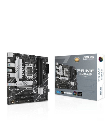 Placa Base Asus Prime B760M-A D4-CSM/ Socket 1700/ DDR4/ PCIe 4.0/ Micro ATX