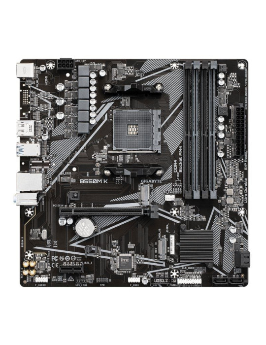 Placa Base Gigabyte B550M K Socket AM4/ DDR4/ PCIe 4.0/ Micro ATX