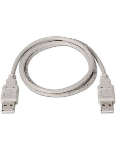 Cable USB 2.0 Aisens A101-0022/ USB Macho - USB Macho/ Hasta 2.5W/ 60Mbps/ 2m/ Beige 2