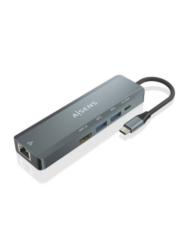 Docking USB Tipo-C Aisens ASUC-5P011-GR/ 1xHDMI 4K/ 2xUSB/ 1xRJ45/ 1xUSB Tipo-C/ 1xUSB Tipo-C PD/ Gris 2