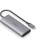 Docking USB Tipo-C Aisens ASUC-6P029-GR/ 1xHDMI 4K/ 1xUSB/ 2xUSB Tipo-C/ 1xLector de Tarjetas/ Gris