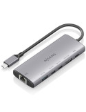 Docking USB Tipo-C Aisens ASUC-6P030-GR/ 1xHDMI 4K/ 1xUSB/ 2xUSB Tipo-C/ 1xRJ45/ 1xUSB Tipo-C PD/ Gris