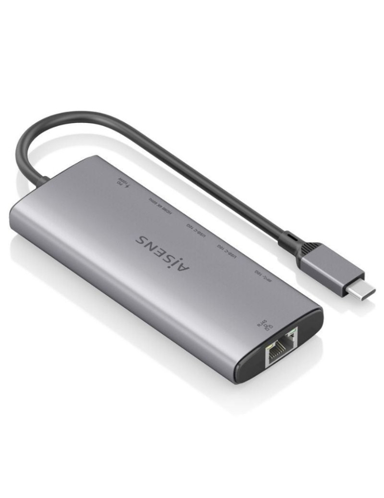 Docking USB Tipo-C Aisens ASUC-6P030-GR/ 1xHDMI 4K/ 1xUSB/ 2xUSB Tipo-C/ 1xRJ45/ 1xUSB Tipo-C PD/ Gris
