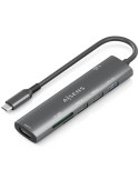 Docking USB Tipo-C Aisens ASUC-7P027-GR/ 1xHDMI 4K/ 3xUSB/ 1xUSB Tipo-C PD/ 1xLector Tarjetas/ Gris