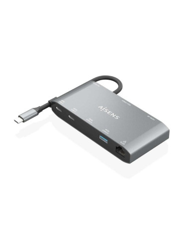 Docking USB Tipo-C Aisens ASUC-8P010-GR/ 1xHDMI 4K/ 1xVGA/ 2xUSB/ 1xRJ45/ 2xUSB Tipo-C/ 1xUSB Tipo-C PD/ Gris 2