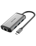 Docking USB Tipo-C Vention CNCHB/ 1xHDMI 4K/ 3xUSB/ 1xUSB Tipo-C PD/ 1xRJ45/ Gris
