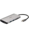 Docking USB Tipo-C D-Link DUB-M810/ 3xUSB/ 1xUSB Tipo-C/ 1xThunderbolt/ 1xHDMI 4K/ 1xRJ45/ 1xLector tarjetas/ Gris
