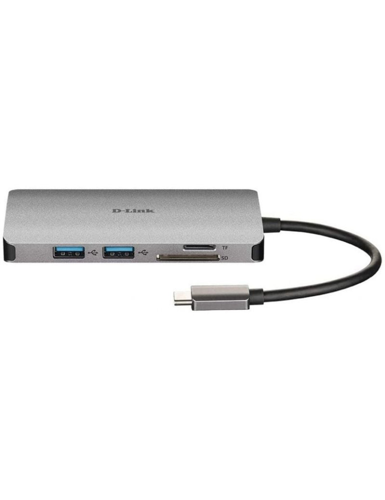 Docking USB Tipo-C D-Link DUB-M810/ 3xUSB/ 1xUSB Tipo-C/ 1xThunderbolt/ 1xHDMI 4K/ 1xRJ45/ 1xLector tarjetas/ Gris
