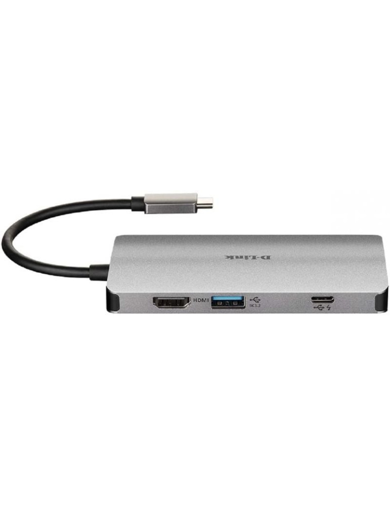 Docking USB Tipo-C D-Link DUB-M810/ 3xUSB/ 1xUSB Tipo-C/ 1xThunderbolt/ 1xHDMI 4K/ 1xRJ45/ 1xLector tarjetas/ Gris