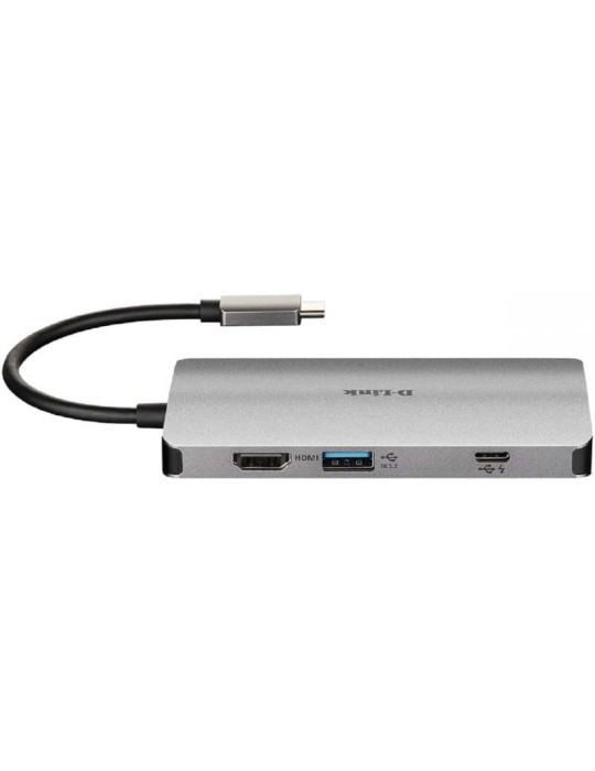 Docking USB Tipo-C D-Link DUB-M810/ 3xUSB/ 1xUSB Tipo-C/ 1xThunderbolt/ 1xHDMI 4K/ 1xRJ45/ 1xLector tarjetas/ Gris
