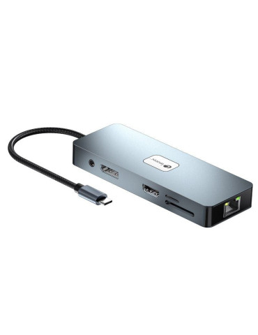 Docking USB Tipo-C Leotec LEDS03/ 3xUSB/ 1xUSB Tipo-C PD/ 1xHDMI 4K/ 1xDisplayPort/ 1xVGA/ 1xAudio/ 1xRJ45/ 1xLector Tarjetas SD 2