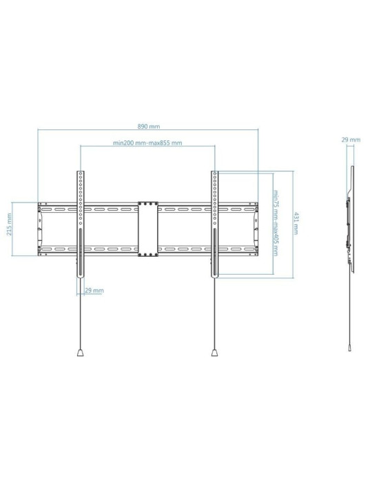 Soporte de Pared Fijo TooQ LP4390F-B para TV de 43-90"/ hasta 70kg