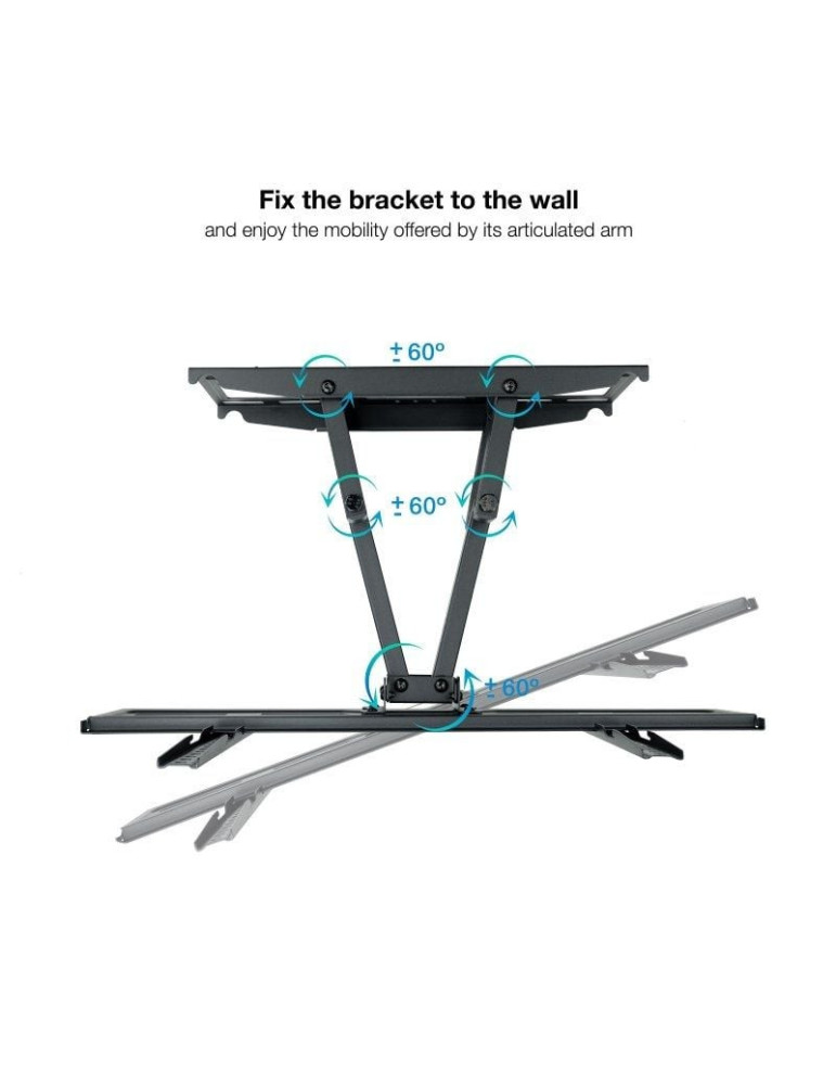 Soporte de Pared Giratorio/ Inclinable/ Nivelable TooQ LP7866TN-B para TV de 37-80"/ hasta 40kg