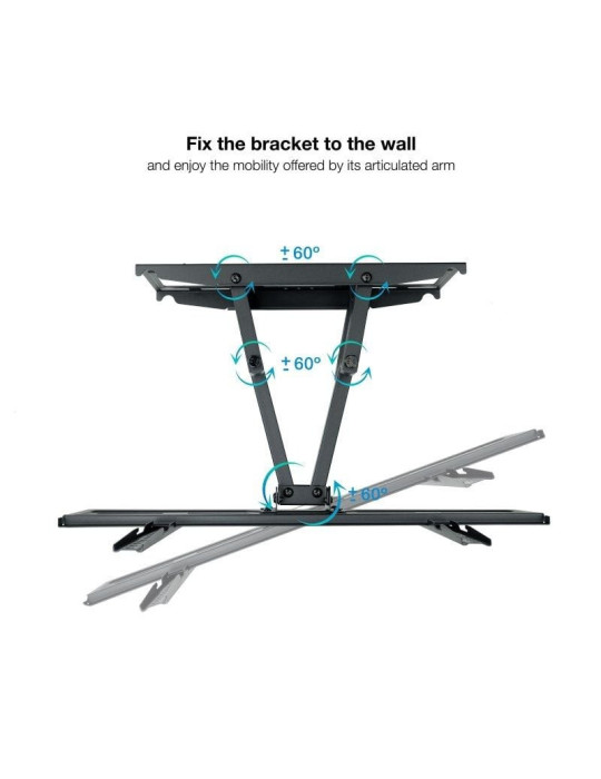 Soporte de Pared Giratorio/ Inclinable/ Nivelable TooQ LP7866TN-B para TV de 37-80"/ hasta 40kg