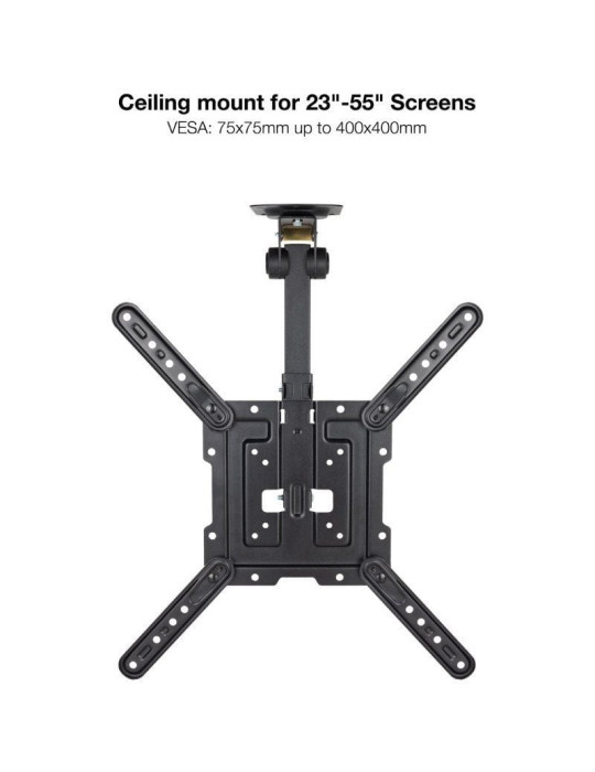 Soporte de Techo Giratorio/ Inclinable TooQ LPCE1123TSLI-B para TV de 23-55"/ hasta 20kg