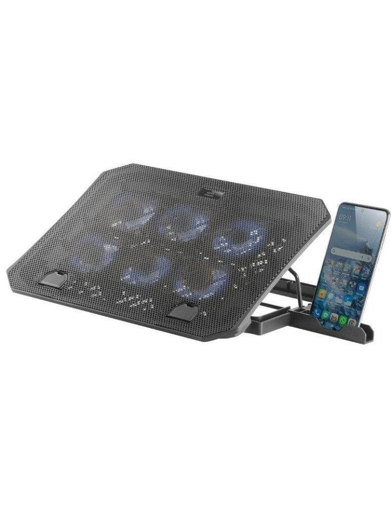 Soporte Refrigerante Mars Gaming MNBC23 para Portátiles hasta 16"/ Iluminación LED