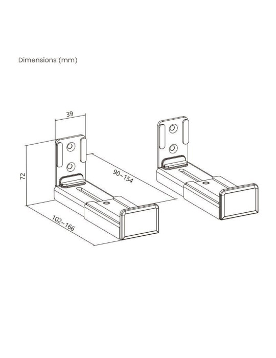 Soporte de Pared Aisens SPK02U-191 para Barra de Sonido/ hasta 15kg