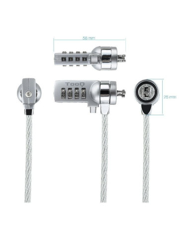 Cable de Seguridad para Portátiles TooQ TQCLKC0015/ 1.5m 2