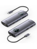 Docking USB Tipo-C Vention TQUHB/ 1xHDMI 4K/ 1xDisplayPort/ 3xUSB/ 1xRJ45/ 1xUSB Tipo-C PD/ 1xLector Tarjetas/ Gris