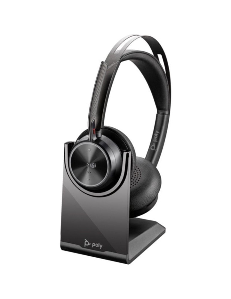 Auriculares Inalámbricos Poly Voyager Focus 2 Microsoft Teams + Adaptador USB-C-A + Soporte de Carga/ con Micrófono/ Bluetooth/ 