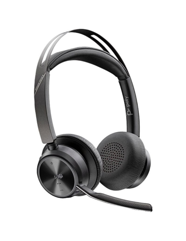 Auriculares Inalámbricos Poly Voyager Focus 2 Microsoft Teams + Adaptador USB-C-A + Soporte de Carga/ con Micrófono/ Bluetooth/ 