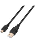 Cable USB 2.0 Aisens A101-0026/ USB Macho - MiniUSB Macho/ Hasta 2.5W/ 60Mbps/ 3m/ Negro