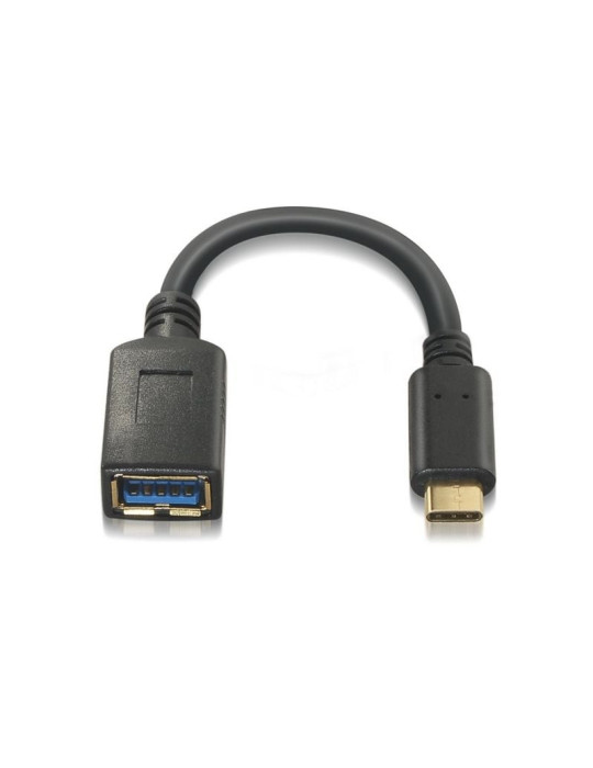 Cable USB 3.1 Tipo-C Aisens A107-0062/ USB Tipo-C Macho - USB Hembra/ 5Gbps/ 15cm/ Negro