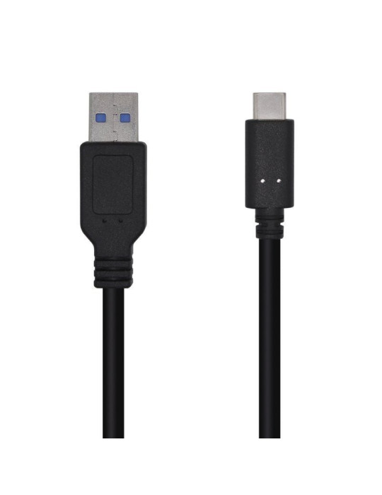 Cable USB 3.1 Tipo-C Aisens A107-0450/ USB Tipo-C Macho - USB Macho/ 10Gbps/ 1.5m/ Negro