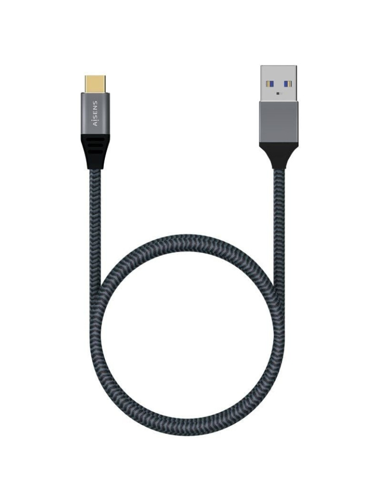 Cable USB 3.1 Tipo-C Aisens A107-0630/ USB Tipo-C Macho - USB Macho/ 10Gbps/ 50cm/ Gris