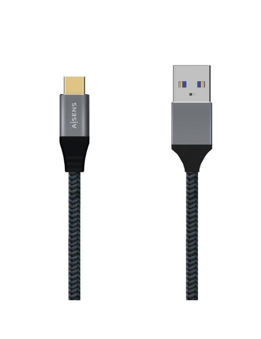 Cable USB 3.1 Tipo-C Aisens A107-0632/ USB Tipo-C Macho - USB Macho/ 10Gbps/ 1.5m/ Gris
