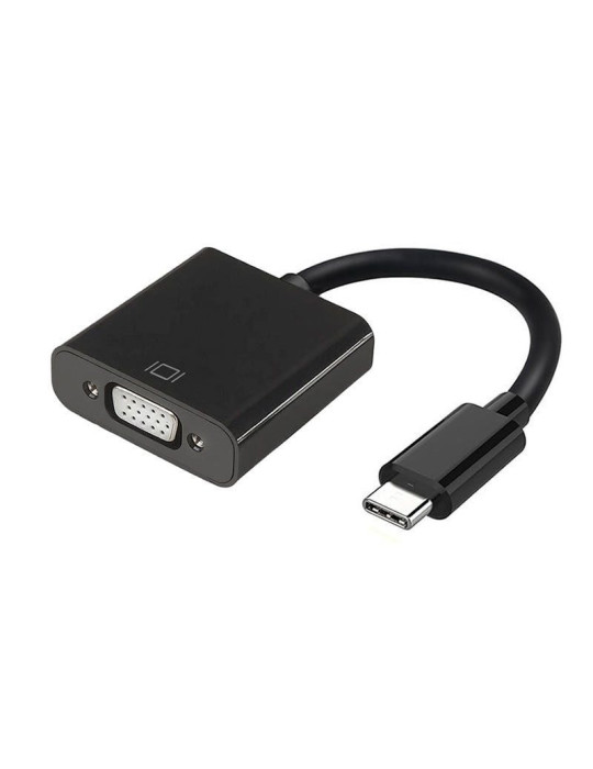 Conversor USB Tipo-C Aisens A109-0347/ USB Tipo-C - VGA Hembra/ 15cm/ Negro