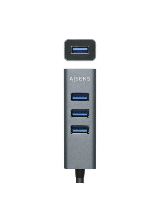 Hub USB Tipo-C Aisens A109-0508/ 4xUSB/ Gris