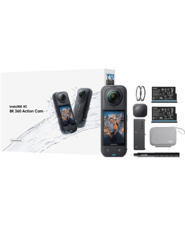 Cámara Digital Deportiva Insta360 X5 Essecial Kit/ 8K/ Ángulo de visión 360 / Negra