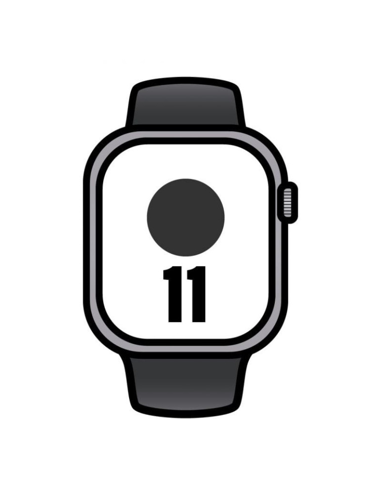 Apple Watch Series 11/ GPS/ Cellular/ 42mm/ Gris Espacial/ Correa Deportiva Negra (M/L)