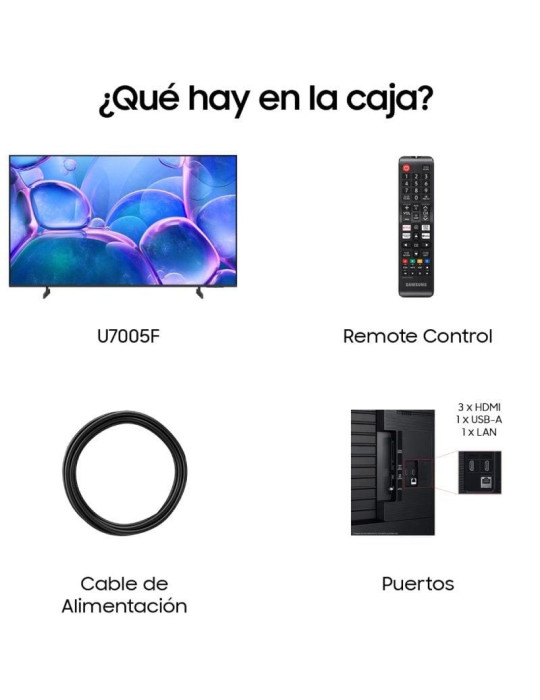 Televisor Samsung Crystal UHD U7005F TU55U7005FK 55"/ UltraHD 4K/ Smart TV/ WiFi