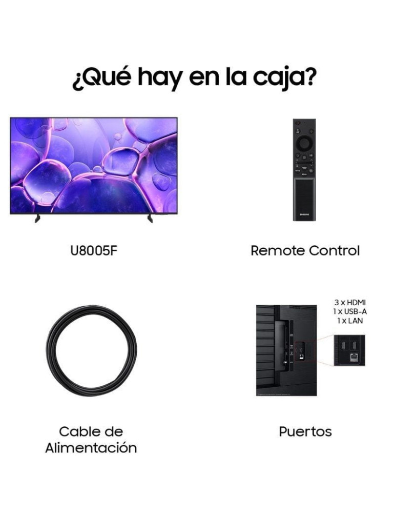 Televisor Samsung LED Crystal UHD U8005F TU75U8005FU 75"/ Ultra HD 4K/ Smart TV/ WiFi