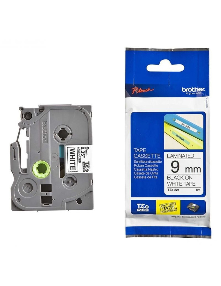 Cinta Laminada Original Rotuladora Brother TZe-221/ Blanca