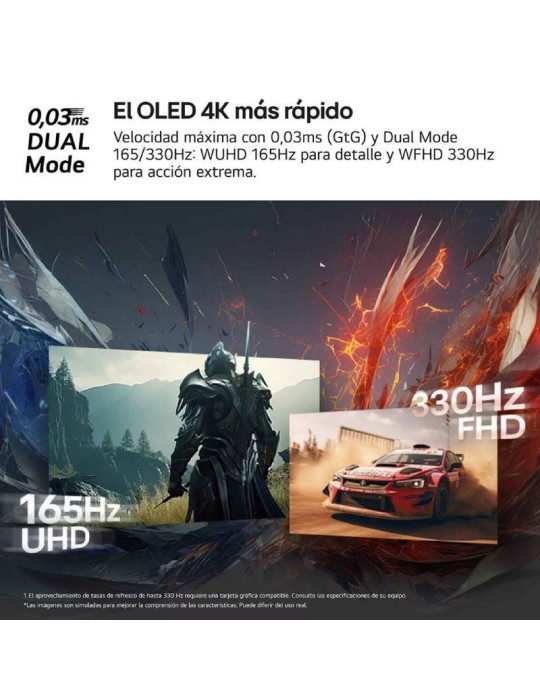 Monitor Gaming Ultrapanorámico LG UltraGear 32GX850A-B 32"/ 4K/ 0.03ms/ 330Hz/ OLED/ Regulable en Altura/ Negro