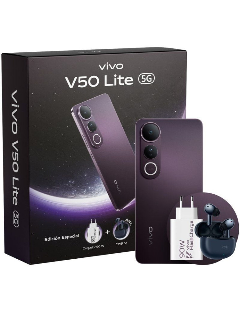Smartphone Vivo V50 Lite 8GB/ 256GB/ 6.77"/ 5G/ Negro Fantasmal