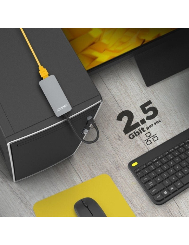 Adaptador USB - USB Tipo-C - RJ45 Aisens A109-0710/ 2500Mbps