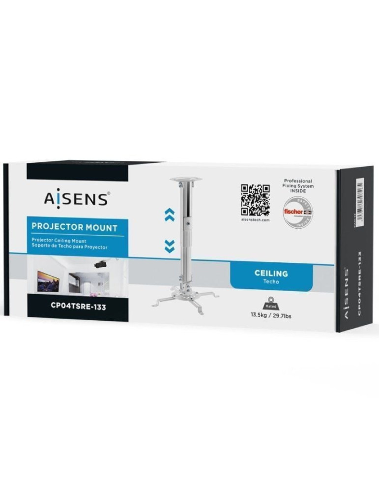 Soporte de Techo para Proyector Aisens CP04TSRE-133/ Inclinable/ Extensible/ Giratorio/ hasta 13.5kg