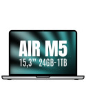 Apple Macbook Air 15,3"/ M5 10-Core CPU/ 24GB/ 1TB SSD/ 10-Core GPU/ Plata