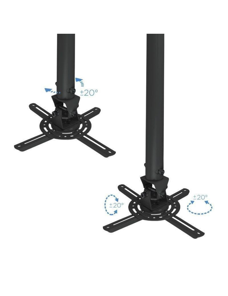 Soporte de Techo para Proyector TooQ PJ3030TN-B/ Inclinable/ Giratorio/ Nivelable/ hasta 20kg