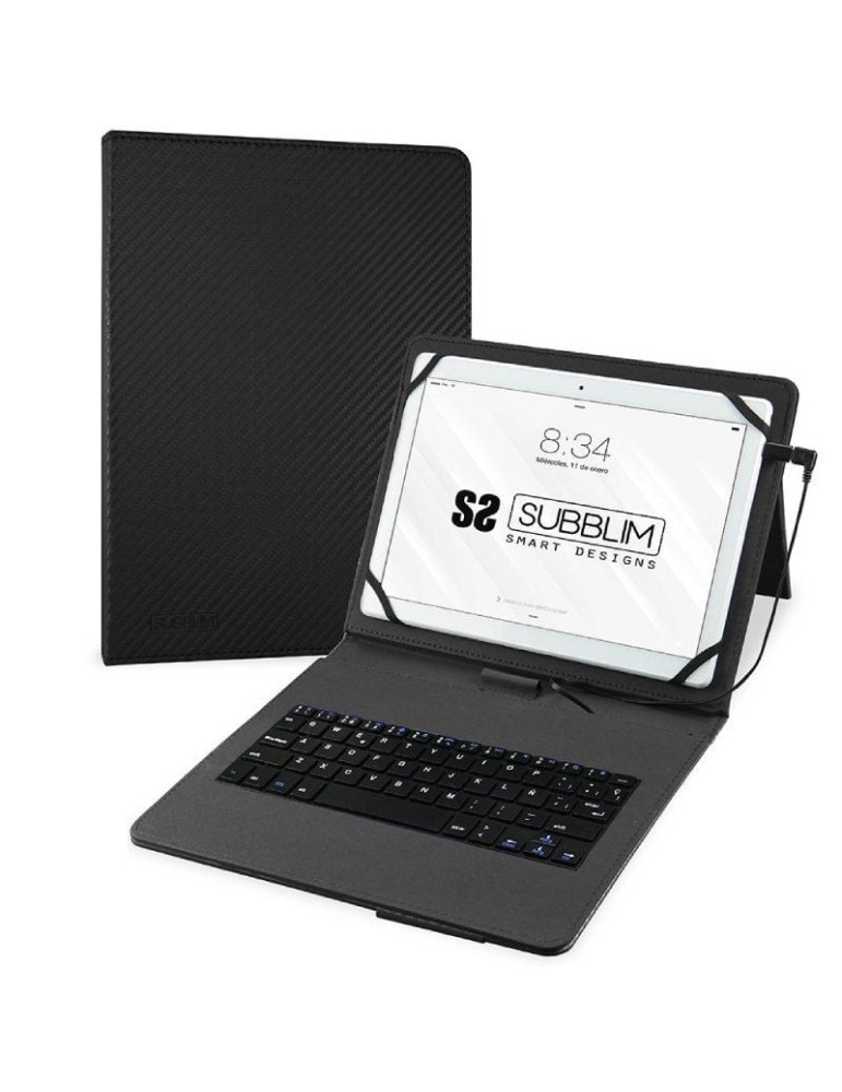 Funda con Teclado Subblim Keytab Pro USB para Tablets de 10.1"-11"/ Negra