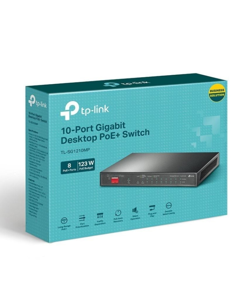 Switch TP-Link TL-SG1210MP 10 Puertos/ RJ-45 10/100/1000/ PoE+