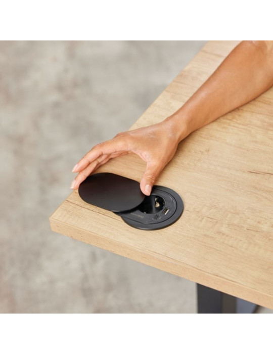 Toma Enchufe Empotrable 1 Toma de Corriente/ 1 USB Tipo-C/ 1 USB/ Negro