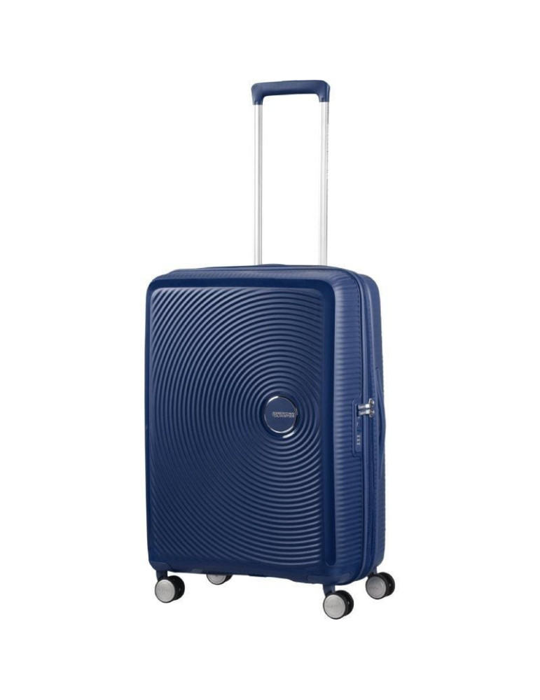 Maleta Mediana American Tourister SoundBox Spinner 67cm/ 67x46.5x29cm/ 4 Ruedas/ Azul Marino