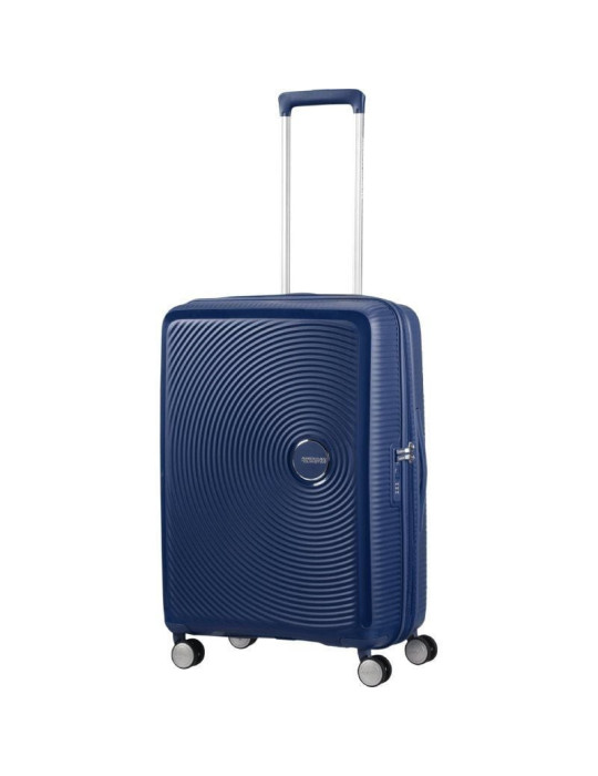 Maleta Mediana American Tourister SoundBox Spinner 67cm/ 67x46.5x29cm/ 4 Ruedas/ Azul Marino