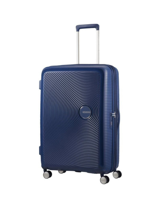 Maleta Grande American Tourister SoundBox Spinner 77cm/ 77x51.5x29.5cm/ 4 Ruedas/ Azul Marino