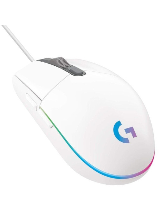 Ratón Gaming Logitech G102 Lightsync/ Hasta 8000 DPI/ Blanco